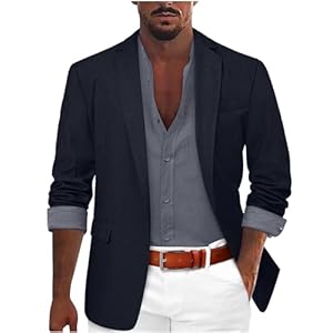 Sakko Herren Regular Fit, Anzug Jacke Herren, Blazer Modern Anzüge & Sakkos Mit Taschen Und Knöpfen Jackett Revers Freizeitanzug Elegante Anzugjacken Retro Basic Sommerjacke Herren Leicht Sakko