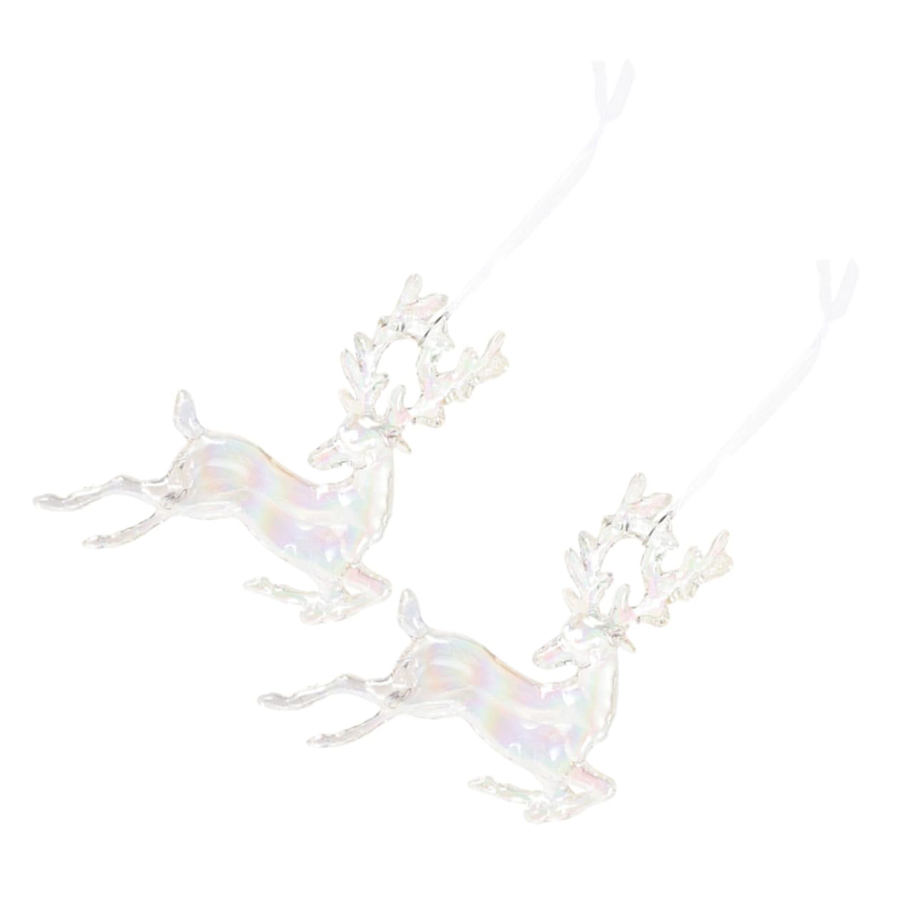 Gatuida 10piezas Adornos Colgantes De Navidad Decoraciones De Elk Transparentes para Árbol Puerta y Fiesta Escenas Festivas y Fotografía