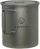 Valtcan 600ml Titanium Backpacking Cup Mug Pot 20 oz for Camping Hiking Outdoor Home Office Use Heat