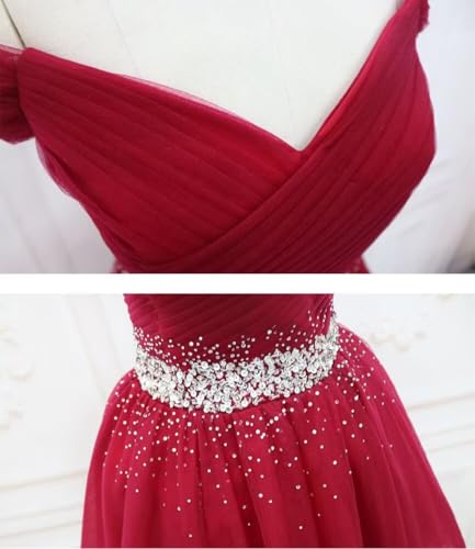 Asulla Sequins Off Shoulder Short Prom Homecoming Dresses for Teens Puffy Tulle Cocktail Party Dress4