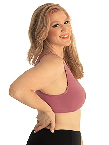 Image of LEADING LADY, Meryl, Front-Closure Cotton Bra, Comfort Sleep for Women, Breathable, Unlined, Full Coverage, Wireless, 36A-56H