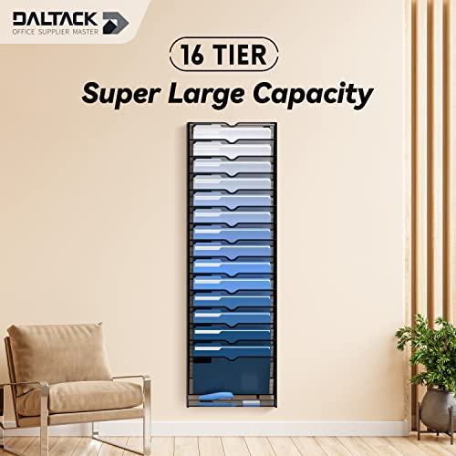 Daltack Wall File Holder 16 Tier Hanging Wall File Organizer, For Papers Mails Folders Clipboard Magazine Organization, For Office Home, Mesh Metal, Black #TOP1