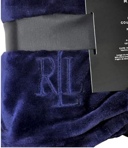 Lauren Ralph Lauren Plush Micromink Blanket - Navy - Queen / Full - Image 2