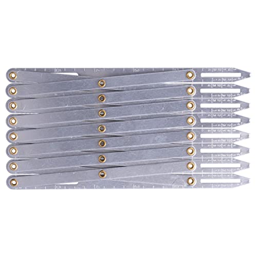 Erweiterbare Nählehre, Aluminium-Knopfloch-Abstandshalter, Erweiterbares Handwerks-Nählehre-Lineal, Multifunktionales äquidistantes Messmarkierungswerkzeug