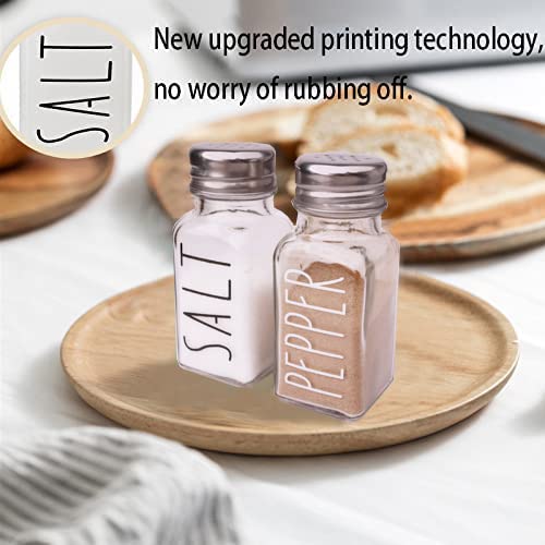 Farmhouse Salt And Pepper Shakers Set, Kitchen Decor,Clear Glass Salt And Pepper Shakers Set, Cute Salt Shaker, Gift For Women, Kitchen Decor, Home Decor, Wedding Decor, No Rubbing Off #TOP5