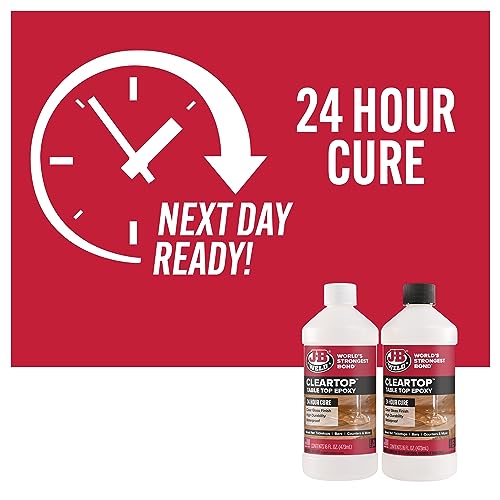 image for J-B Weld Tabletop Epoxy Resin, 32oz Kit, Cures Clear, Fast Cure Time, 