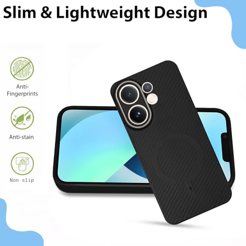 Image of LIRAMARK Rugged Carbon Fibre TPU Armor Silicone Back Cover Case for Vivo V60 / V60e 5G / Vivo T4 Pro