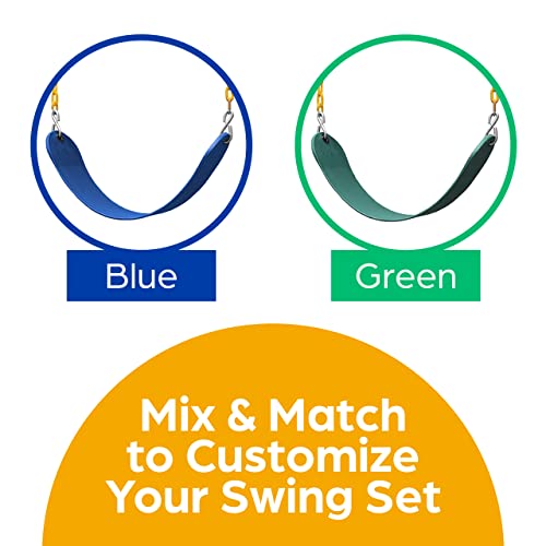 Jungle Gym Kingdom Swing for Outdoor Swing Set - Swing Seat Replacement Kit with Heavy Duty Chains - Backyard Swingset Playground Accessories for Kids - Blue, 2 Pack by Jungle Gym Kingdom - Image 8