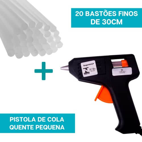 Pistola De Cola Quente Bivolt 10w Com 20 Bastões De Cola