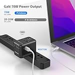 MOMAX 6-in-1 Universal Travel Adapter, GaN 70W International Power Adapter, 3 USB-C PD Fast Charging & 2 USB-A QC, 1 AC, All-in-one International Plug Adapter for Travel European UK AUS JP - Image 4