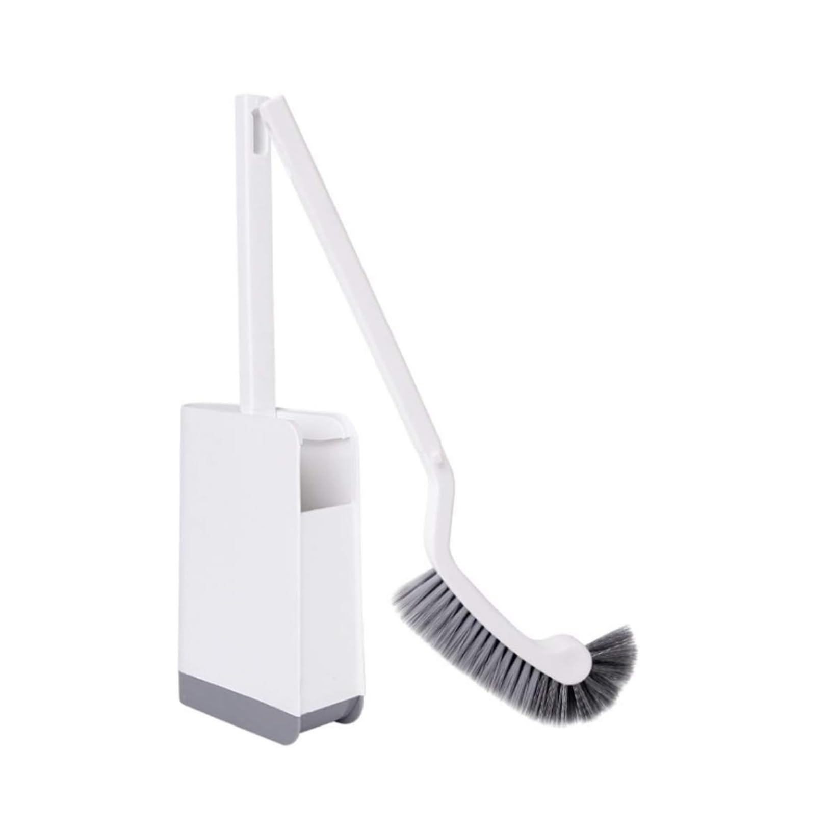 Kształt łuku Bez ślepych zaułków, długa rączka, miękkie włosy, plastikowy zestaw do czyszczenia toalet, łazienka w domu i uchwyt(Gray+white)