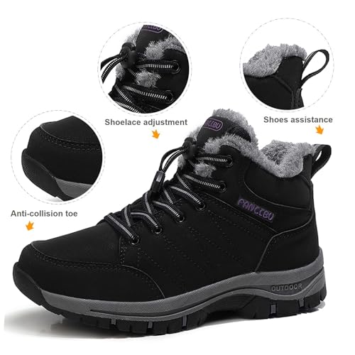 Women's Snow Boots Fur Lined Warm Ankle Boot Waterproof Anti-Slip Winter Outdoor Sports Shoes3