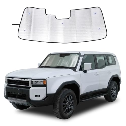 Windshield Sunshade Fit for Toyota Land Cruiser 250 Prado 2024 2025, Folding Car Sun Shade for Front Window, Auto Sun Protection Visors Blocks UV Rays and Keeps Vehicle Cool
