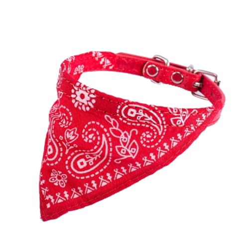 osiuujkw Dog Kerchief Neckerchief Durable Stylish Adjustable Buckles Easy To Clean FauxLeather Bandana Dog Collar Dog Bandanas, red L