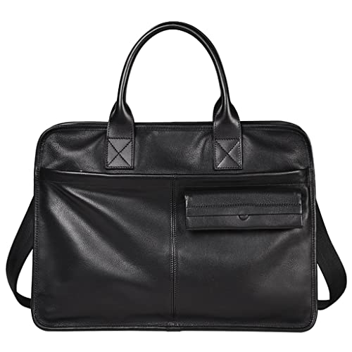 HBJWOV Soft Leather Large Capacity Business Briefcase Computer Bag Handbag Texture Tote Bag