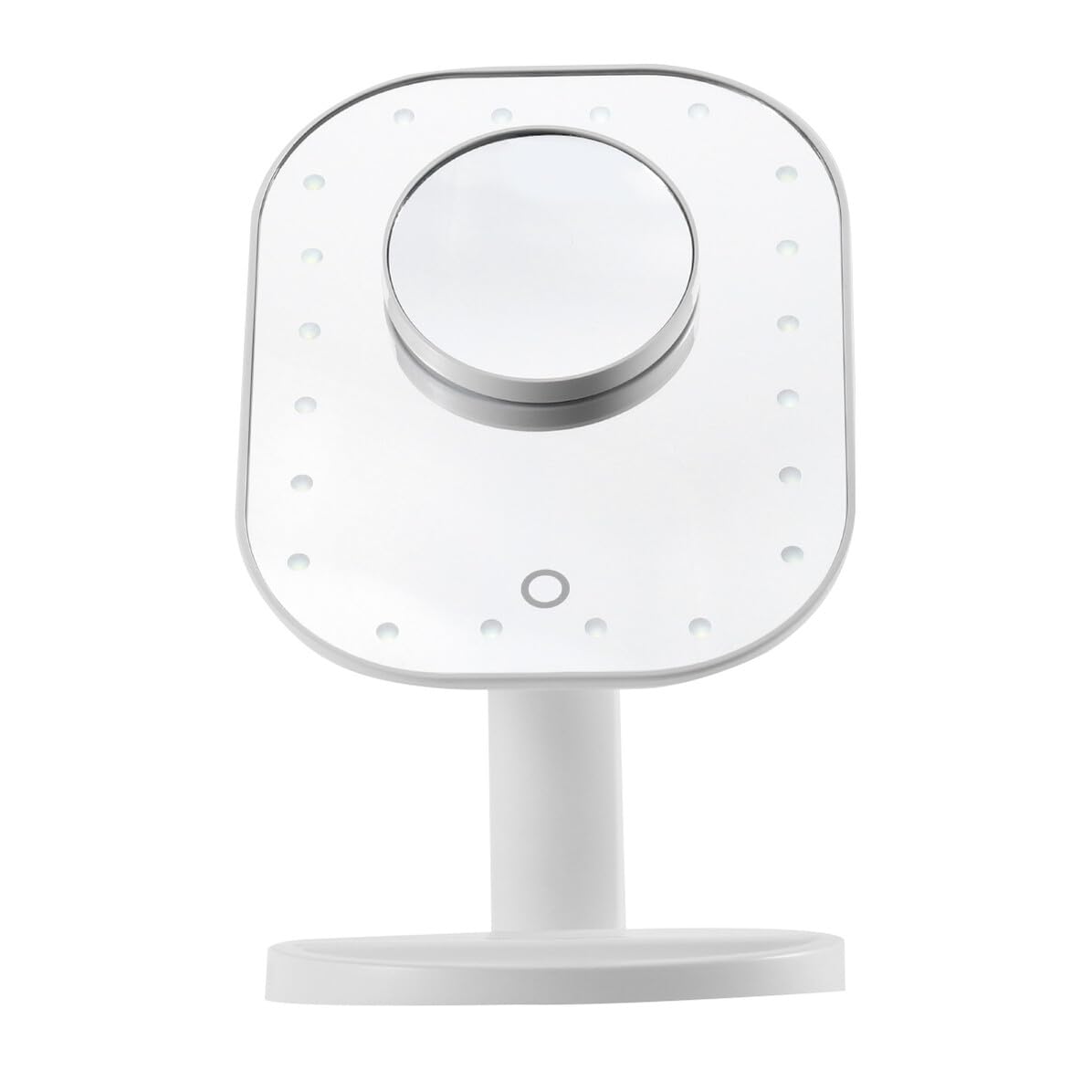 Miroir de maquillage LED rechargeable Alipis blanc avec miroir cosmétique grossissant USB