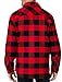 Men’s Long Sleeves Quilted Brawny Flannel Shirt Jacket (US, Alpha, X-Large, Regular, Regular, Red)