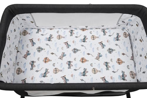 Image of Stretchy Fitted Crib Sheets Set 2 Pack Portable Crib Mattress Topper for Baby Girl Boy,Ultra Soft Jersey Material, Cream & Cloud
