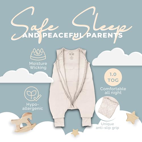 Image of Toddler Sleep Sack Sleeveless Wearable Blanket | Soft, lightweight design with adjustable foot cuffs, anti-slip grips, and all-night comfort for active little sleepers.