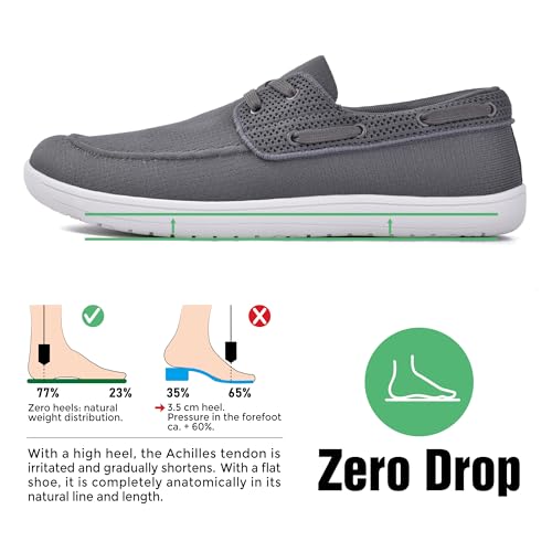 JACKSHIBO Tênis de corrida masculino descalço minimalista para Cross-Trainer bico largo e sola zero