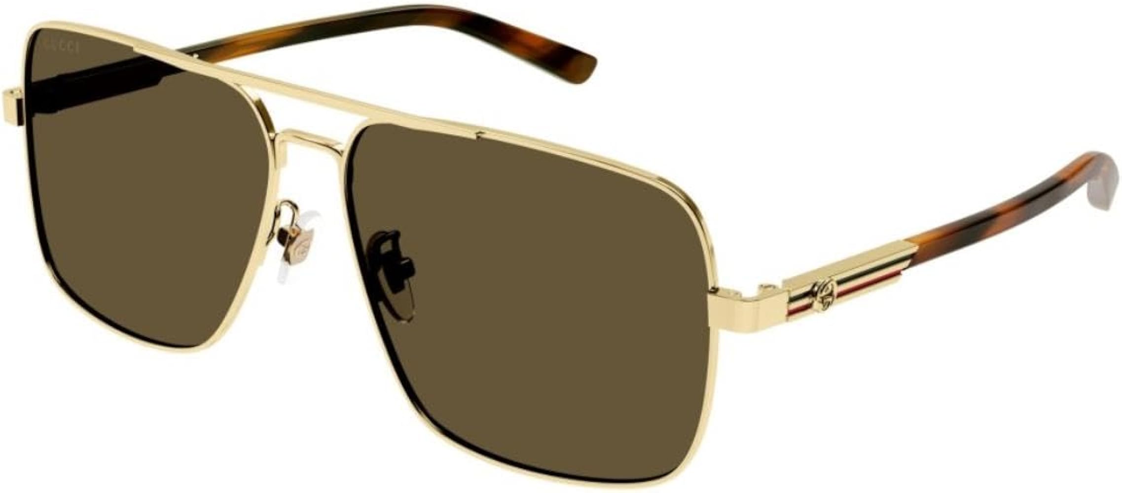Gucci GG1289S 002 Gold/Brown Square 62mm Men's Sunglasses at