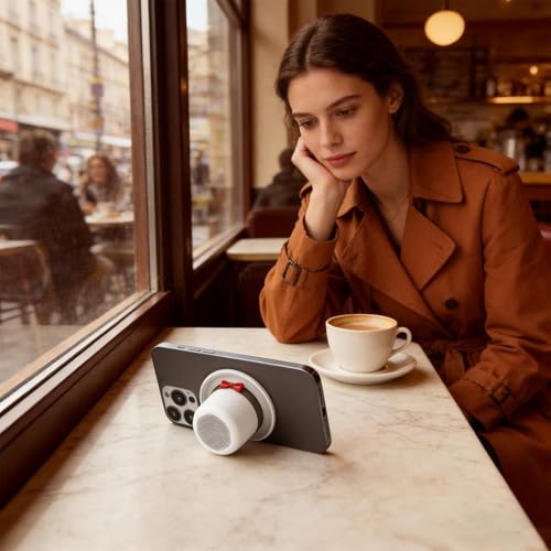 Enceinte Nomade Aimantée et Boîtier Sonore avec Support Téléphone Intégré
