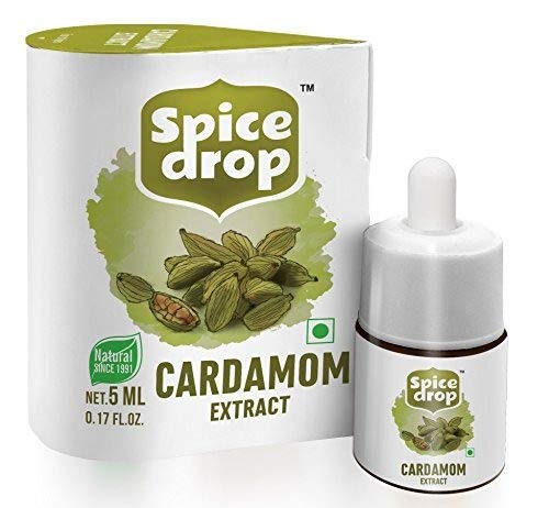 Spice Drop Cardamom Extract - Up To 180 Drops Per Bottle | Tea, Coffee, Cooking, Baking, Dessert | Premium Quality & Rich Aroma | Pure Whole Green Cardamom Pod Extract | No Added Color Or Preservative | Vegan (0.17Oz, Pack Of 1) #TOP1