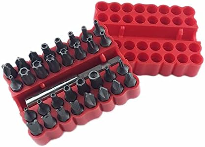 Mangocore Security Tamper Proof Bit Set 33pcs Torq Torx Hex Star Spanner Tri Wing Electric Screwdrive Hex Bit 1/4" 6.35mm Magnetic Holder