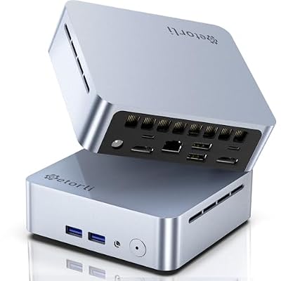 Getorli Mini PC AMD Ryzen 5 3500U (4C/8T) Small Desktop Computer 16GB DDR4 RAM 512GB SSD 4K HD Dual HDMI WiFi 6 Bluetooth 5.3 for Home Office Business Use Daily Computing Web Browsing Media Streaming