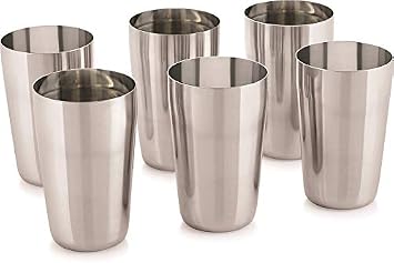 Neelam Stainless Steel 7.5 22g PRM Thums Up Glass, 450 ml, 12-Piece, Silver