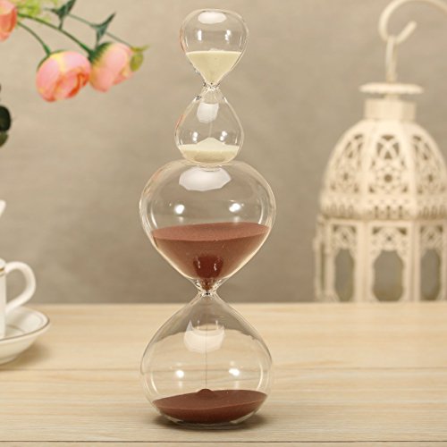 Hourglass Sand Timers-Set of 2 for Home & Office Decoration-60 Mins/5 Mins or 30Mins/5 Mins (30 Mins+5 Mins, Cocoa)