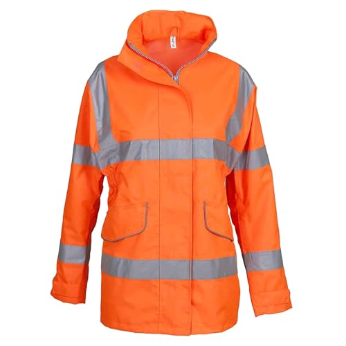 Yoko Premium Women's Orange Hi-Vis Executive Jacket – Reflective High Visibility Safety Workwear for Ladies Waterproof and windproof workwear, Brook Hi Vis (Orange, 2XL)