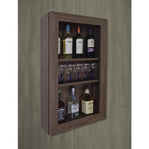 Bar Adega Peq para Vinhos e Bebidas Cristaleira Suspenso de Parede para Sala Estar ou Jantar Versati