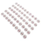 SHINEOFI 50 Stück Nummerierte Kunststoff-tags mit Loch Runde Nummernschilder für Restaurant-tische Garderobe Schließfächer Gepäck und Veranstaltungsorganisation Weiße Basis mit Roter