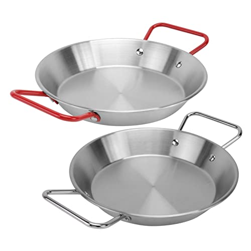 KICHOUSE Double Handle Stainless Steel Seafood Pot Snack Plate Food Tray Storage Container Compact Portable for BBQ Picnic Food Party