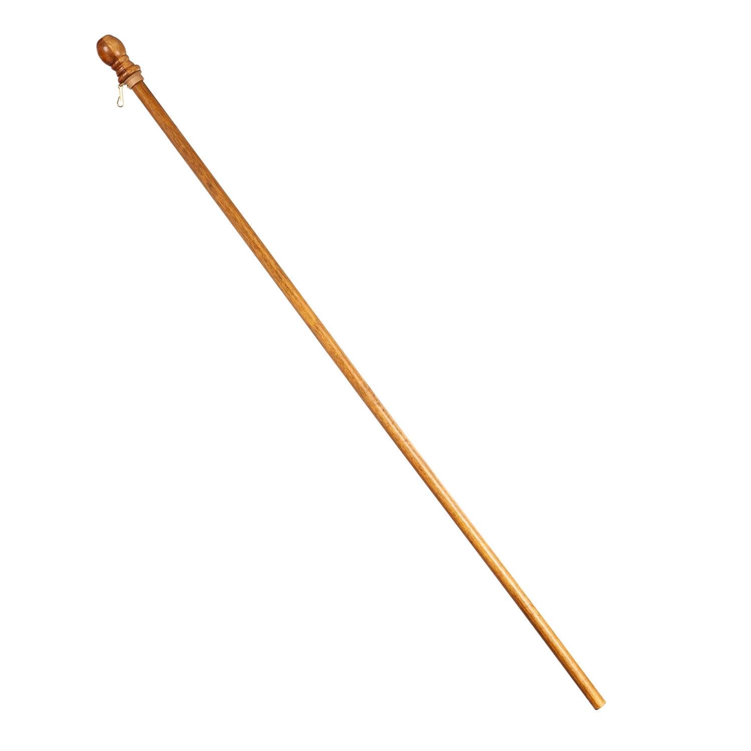 56" Solid Wood Pole for 3x5 American Estate Flag with Pole Sleeve | Weatherproof Outdoor Single Flag Holder Tangle Free Clip | Residential or Commercial