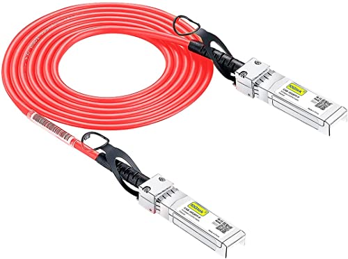 Image of [Red] Colored 10G SFP+ DAC Cable - Twinax SFP Cable for Cisco SFP-H10GB-CU7M, Ubiquiti UniFi, D-Link, Supermicro, Netgear, Mikrotik, Fortinet, 7-Meter(23ft)