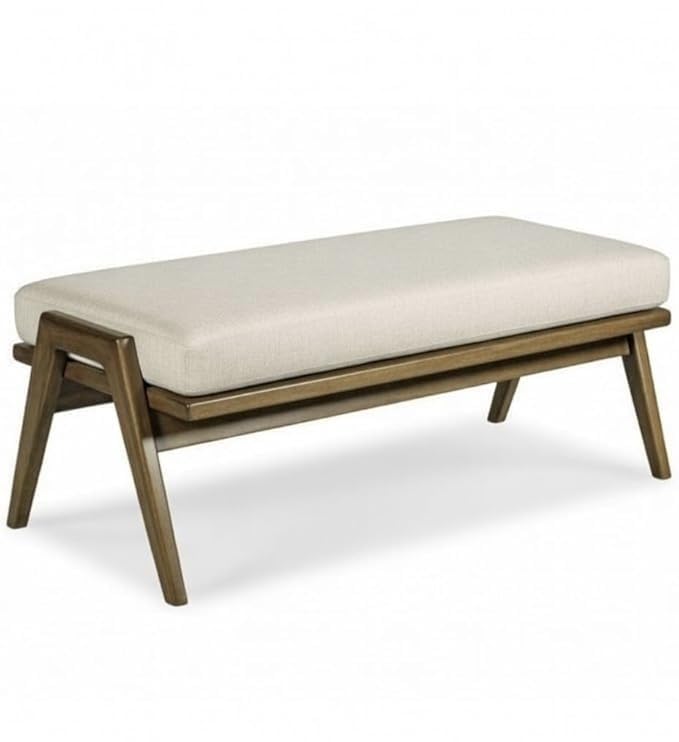 Stool/Seat/Ottoman/Bench in Solid Sheesham Wood Stool with Cushion | Sitting Chair with Handle (Natural, 3-Seater)-image-3