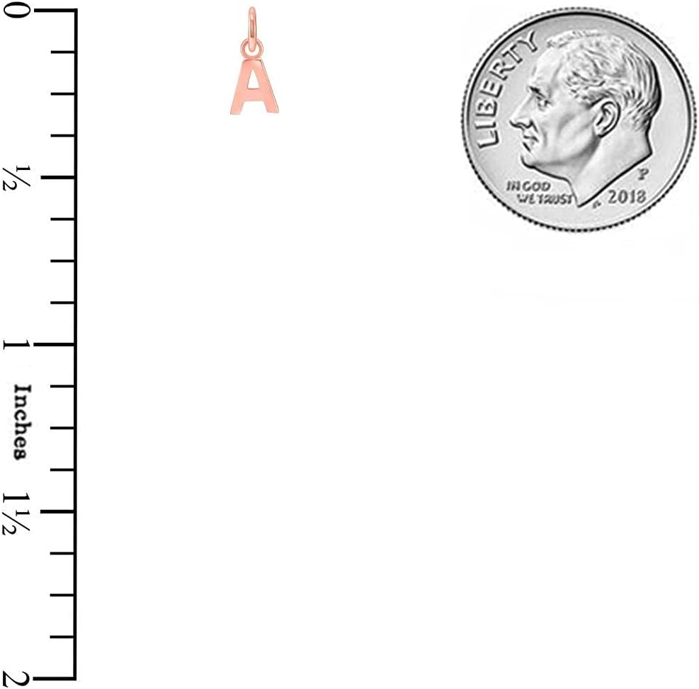 Takar 10K Rose Gold Letter Initial Necklace - Personalized A - Z Letter Necklace For Women And Men - Mini Initial Charm Necklace Gifts Made In USA. - Image 3