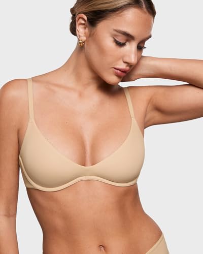 Image of INLYRIC Women's Inbarely Plus Plunge Bra - Unlined Underwire Sexy Demi Balconette Bras