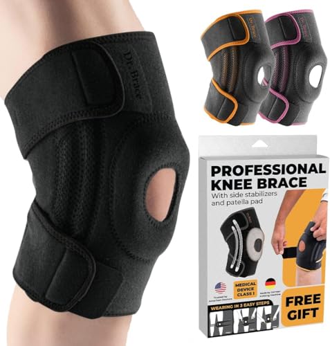 DR. BRACE ELITE Knee Brace with Side Stabilizers & Patella Gel Pads for Maximum Knee Pain Support and fast recovery for men and 