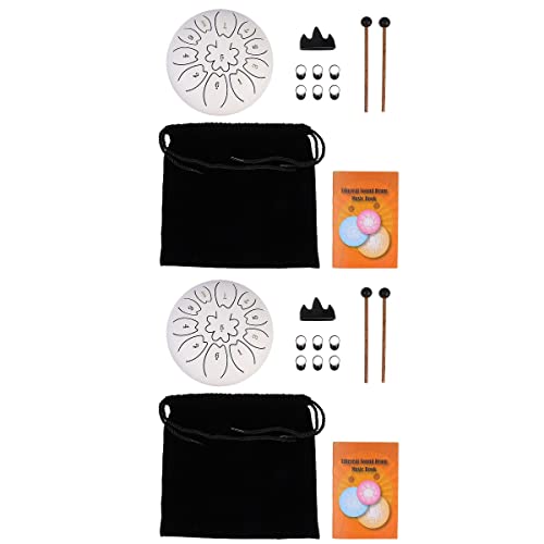 Vaguelly 2 Conjuntos 6 Tambor Etéreo Tambor De Bolso De Aço Tambor De Panela 6 Polegadas Tambor De P