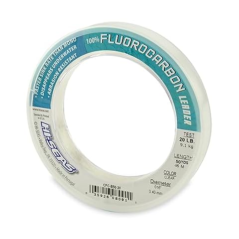 Hi-Seas 100% Fluorocarbon Leader, Clear, 20 Pound Test, 50-Yard Cover
