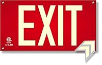 Algopix Similar Product 14 - Photoluminescent Exit Sign Red WHoles