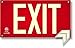 Photoluminescent Exit Sign Red W/Holes and Hardware - Aluminum Code Approved UL 924 / IBC/NFPA 101 (Directional Arrows Included)