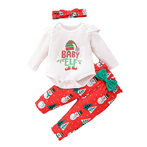 Image of Xumplo Newborn Baby Boy Girl Christmas Outfits Long Sleeve Clothes Romper Pants 0-18Months