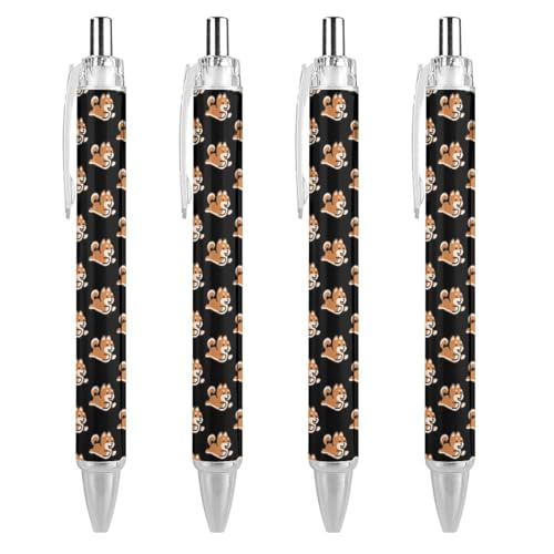 Stylo à bille rétractable Shiba Inu 0,5 mm pour écriture sans taches