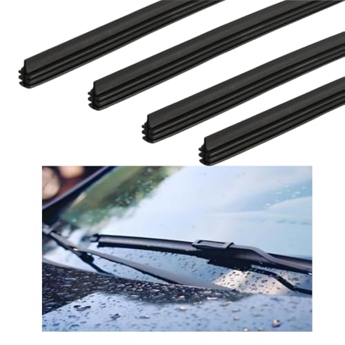 Naisfei 4 Pcs 26'' Windscreen Wipers, Wiper Blade Refills Windscreen Wiper Rubber Strips Universal Car Frameless Replacement Windshield Front Rear Wiper Blades Refills Parts