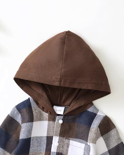 Baby Boy Clothes 12-18 Months Winter Fall Toddler Hoodie Flannel Plaid Romper Outfits 1 Year Old4