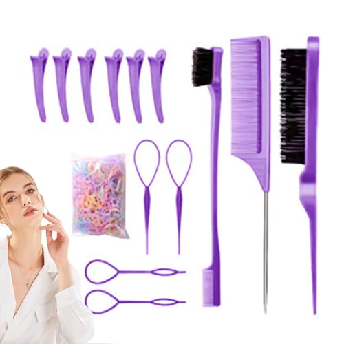 Peines de peinado para mujeres | Cepillo con cerdas naturales para alisar y peinar, peine desenredador cepillo para el pelo para mujeres y niñas, aplicación de salón para trenzar volumen peinado